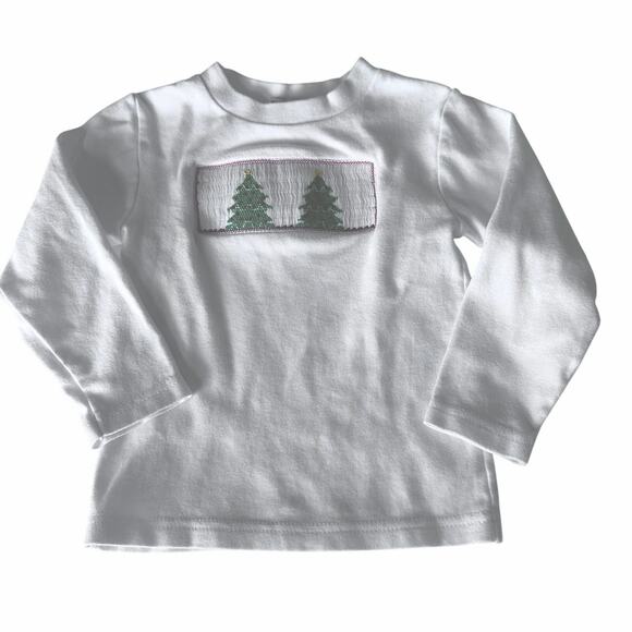 Silly Goose Other - Silly Goose White Smocked Christmas Tree Top - Size 2